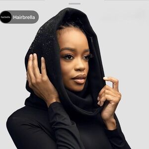 Hairbella 2 in 1 Black Scarf Wrap/ Hood